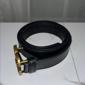 Black Belt with Gold Buckle - 40 inches long